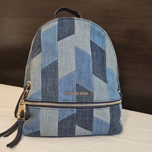 Michael Kors Blue Denim Backpack